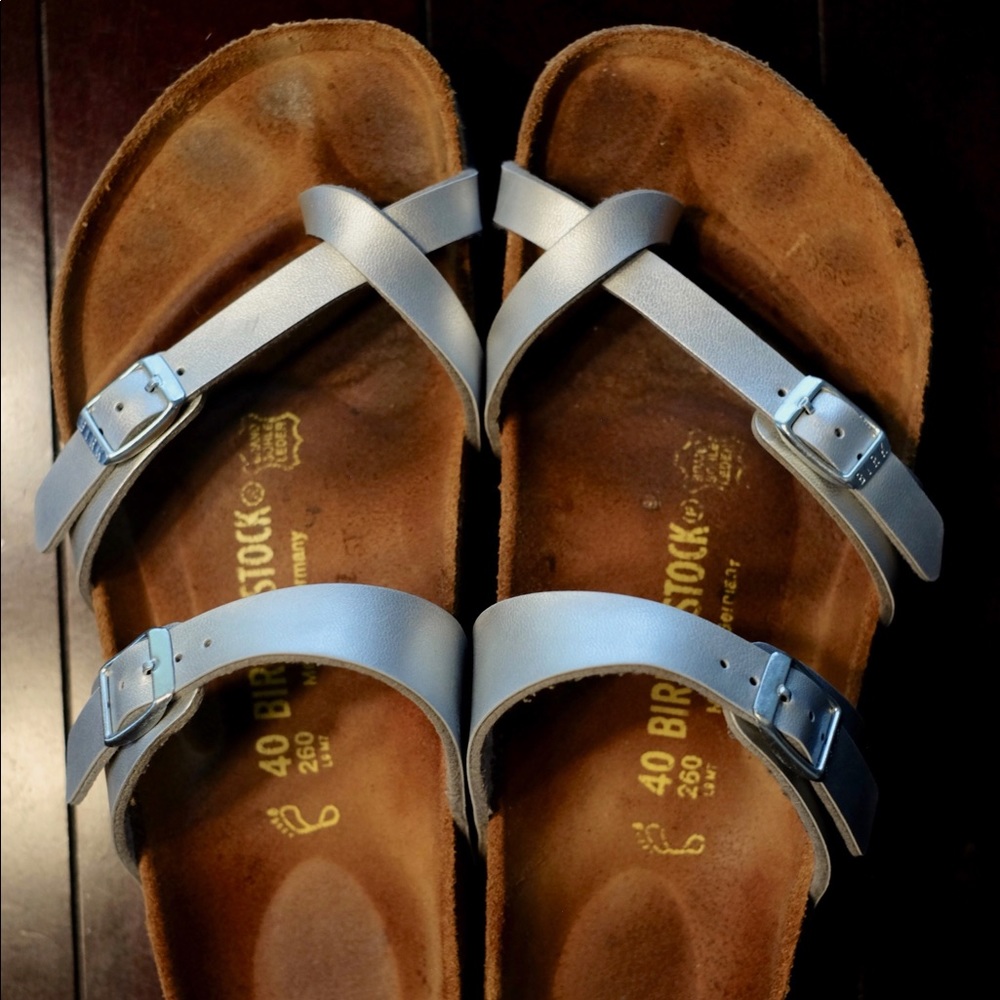 Authentic Birkenstock Mayari Sandals, Silver